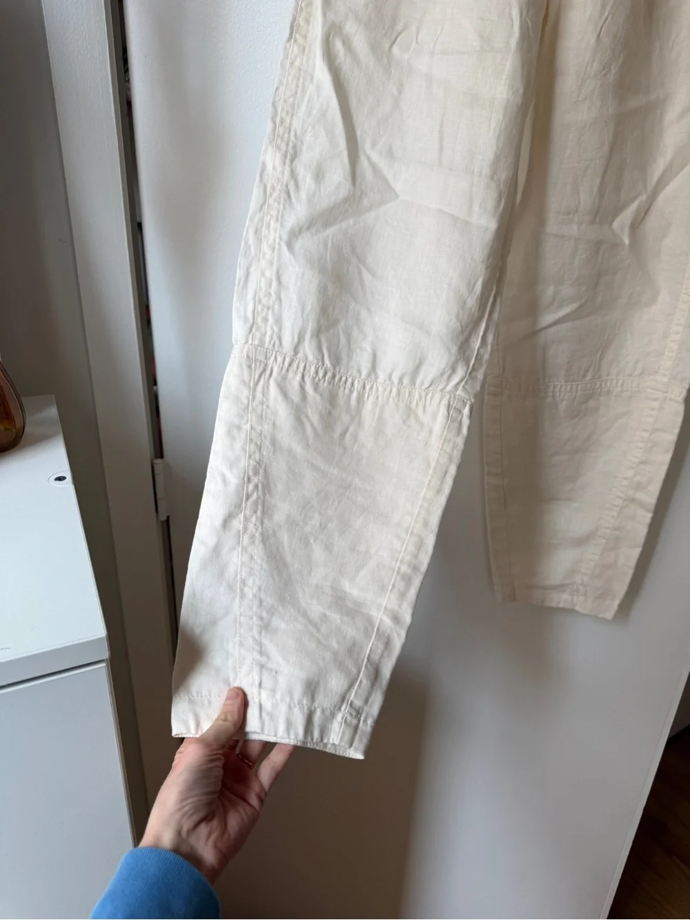 Everlane Cream Drawstring 100 % Linen Pants